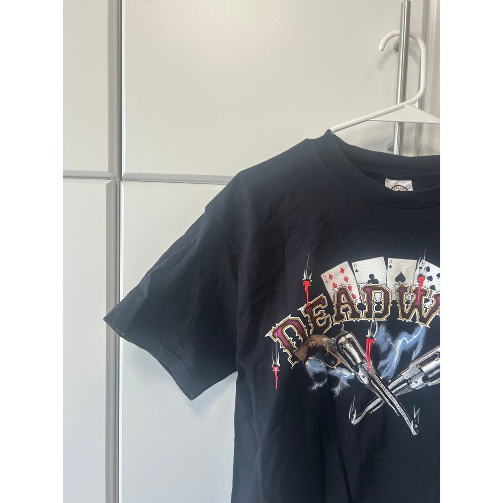 Vintage Deadwood South Dakota Graphic T Shirt Delta Pro Weight Black Mens Medium - Picture 2 of 16